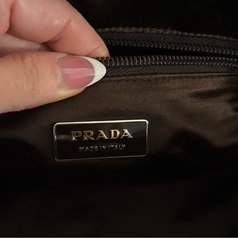Prada Red and Brown Leather & Canvas Satchel 100% Authentic - Picture 8 of 15